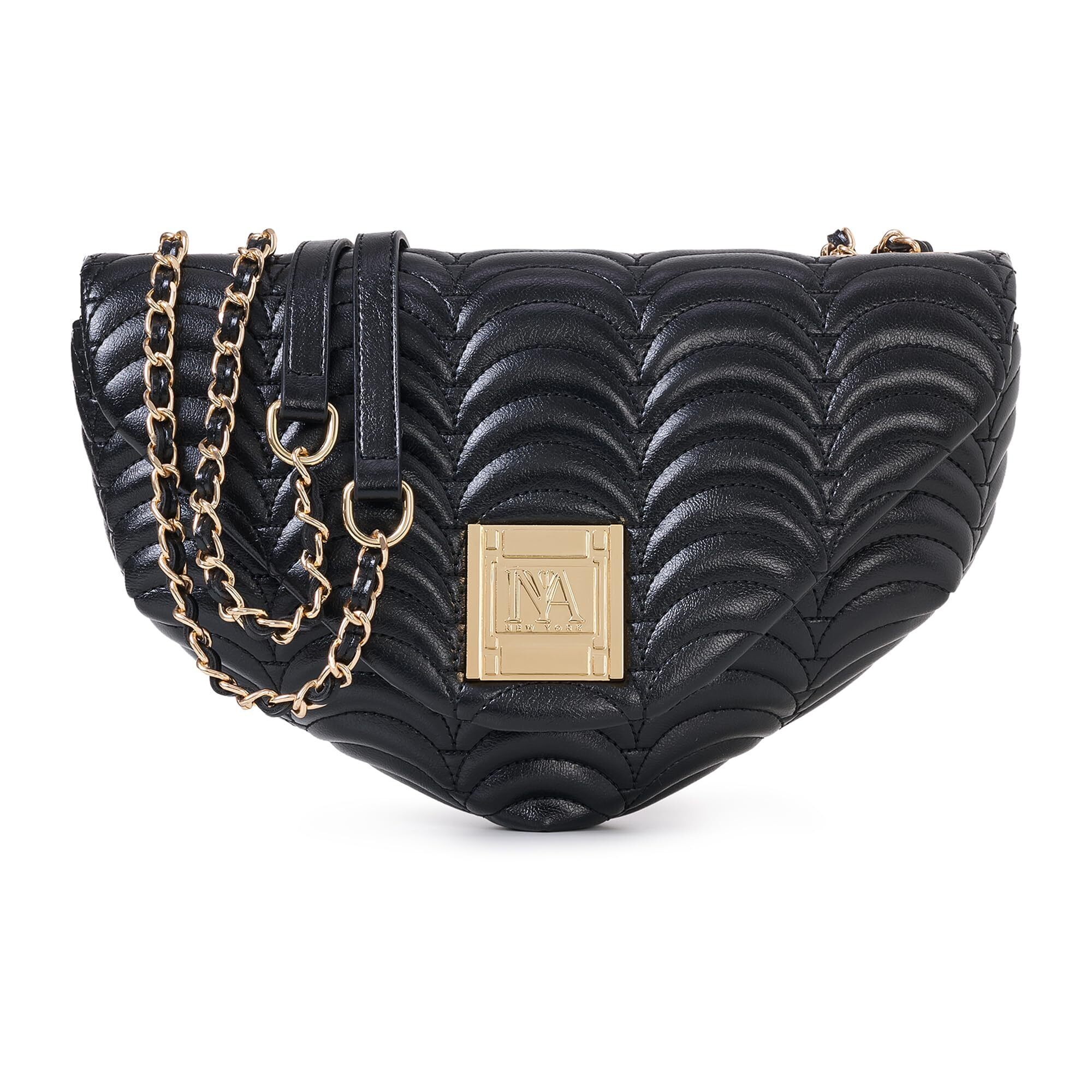 7719 Broadway N2 Black Faux Leather Shoulder Bag